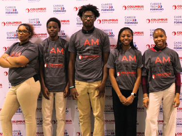 students wearing CTE shirts